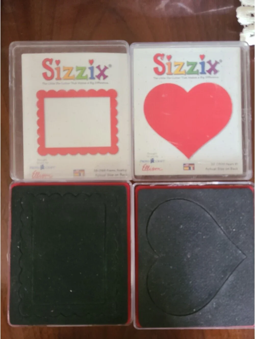 Sizzix RED Die Cut, Large FRAME SCALLOP #38-0165 & HEART #38-0800 PROVO Craft